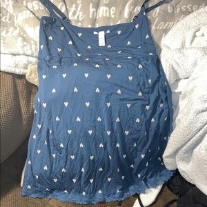 Victoria's Secret Blue Heart Pajama Top